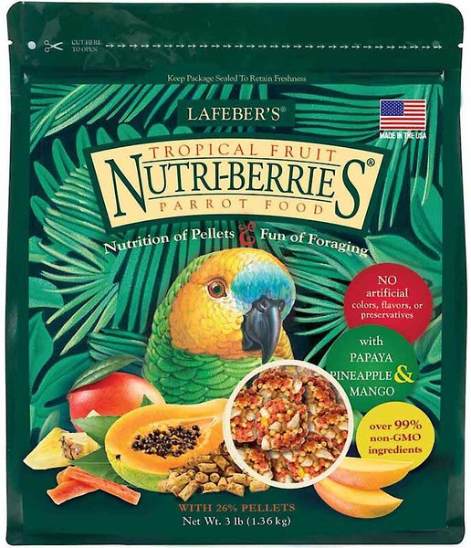 Lafeber Tropical Fruit Nutri-Berries Parrot Food, 3-lb bag slide 1 of 8