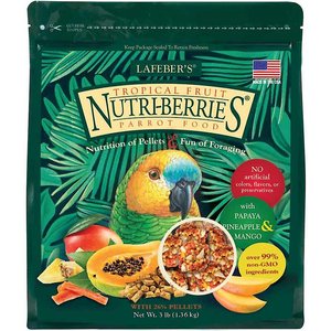 Lafeber Tropical Fruit Nutri-Berries Parrot Food, 3-lb bag