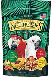 Lafeber Tropical Fruit Nutri-Berries Macaw & Cockatoo Food, 10-oz bag