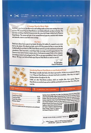 Lafeber Popcorn Nutri-Berries Parrot Bird Treat, 4-oz bag