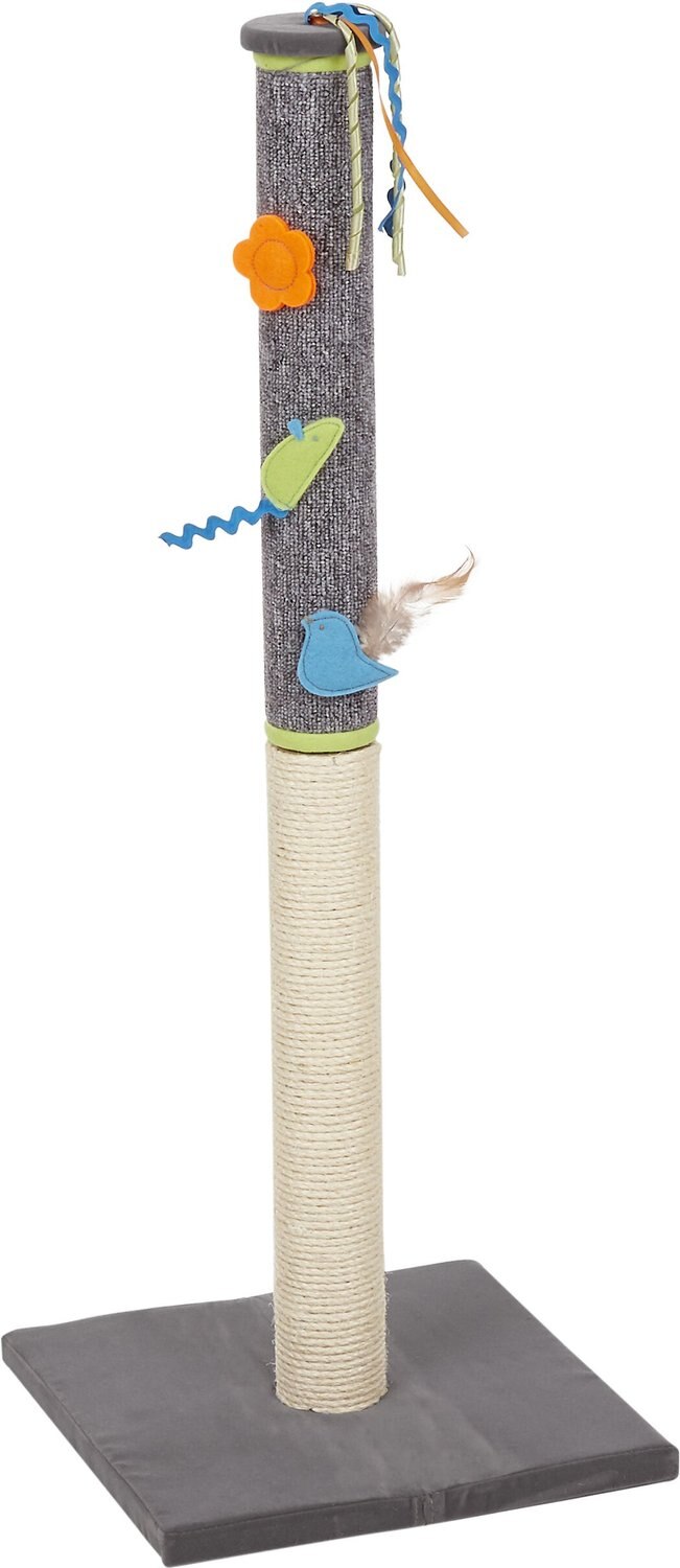 SMARTYKAT Claw Tower Double Post Cat Scratcher with Toys - Chewy.com