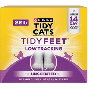 Tidy Cats Tidy Feet Low Tracking Unscented Clumping Clay Cat Litter, 22-lb jug, 1 count