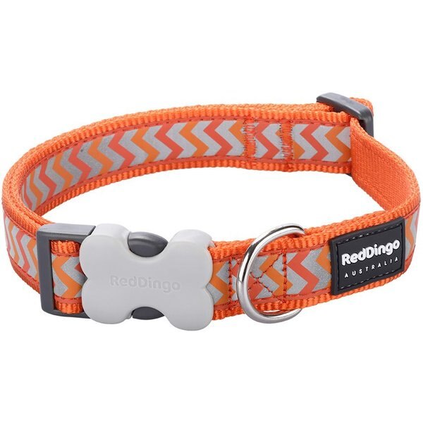 COLLARDIRECT Adjustable Reflective Nylon Dog Collar, Orange, Large
