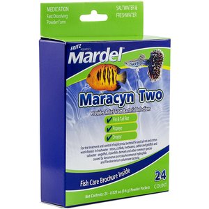 Fritz Aquatics Mardel Maracyn Two Antibacterial Aquarium Medication, 24 count