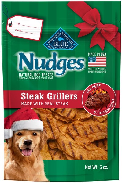 BLUE BUFFALO Nudges Holiday Grillers Beef Jerky Dog Treats 5 oz bag Chewy