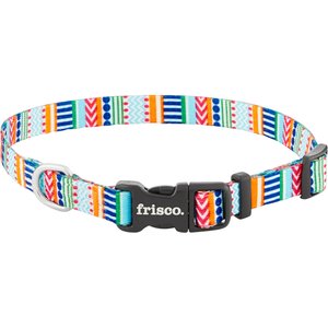Frisco Patterned Polyester Dog Collar, Geo Graphic Print, X-Small: 8 to 12-in neck, 3/8-in wide