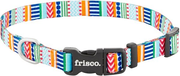 Frisco Patterned Polyester Dog Collar, S: 10 to 14-in neck, 5/8-in W, Geo Graphic Print slide 1 of 7