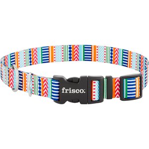 Frisco Patterned Polyester Dog Collar, Large: 18 to 26-in neck, 1-in wide, Geo Graphic Print