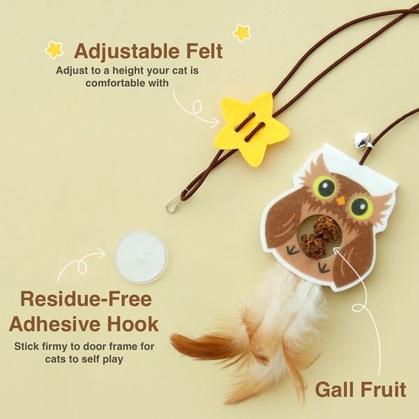 Lovely Caves Self Play Door Hanging Bouncing & Gall Fruit Chasers Cat Toy with Catnip, 3 count