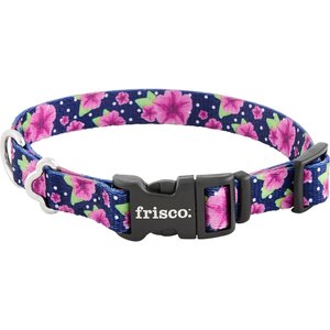 Frisco Patterned Polyester Dog Collar, S: 10 to 14-in neck, 5/8-in W, Midnight Floral