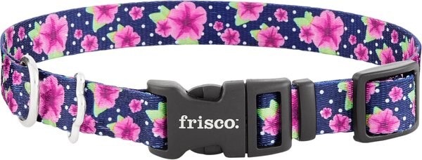 Frisco Patterned Polyester Dog Collar, Midnight Floral, Medium: 14 to 20-in neck, 3/4-in wide slide 1 of 7