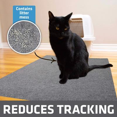 Show full view: Drymate Protective & Decorative Cat Litter Mat, Light Grey, X-Large, 29-in x 36-in slide 2 of 9