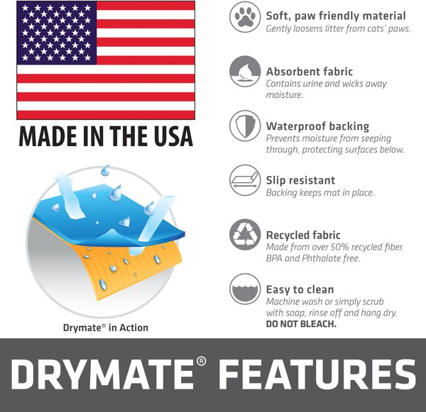Show full view: Drymate Protective & Decorative Cat Litter Mat, Light Grey, X-Large, 29-in x 36-in slide 6 of 9