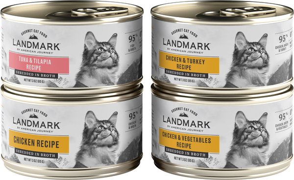 AMERICAN JOURNEY Landmark Poultry Tuna in Broth Variety Pack Grain Free Canned Cat Food 3 oz can case of 12 3 oz can case of 12 bundle of 2 Chewy