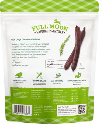 Show full view: Full Moon Essential Duck 100% Human Grade Savory Sticks Dog Treats, 14-oz bag slide 3 of 9