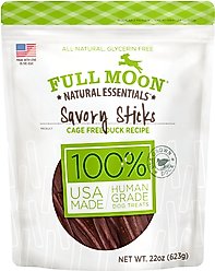 Full Moon Essential Duck 100% Human Grade Savory Sticks Dog Treats, 22-oz bag