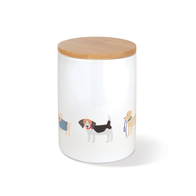 PET SHOP BY FRINGE STUDIO Happy Breeds Ceramic Dog Treat Jar, Medium