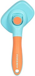 One for Pets Rotate-Pro Self-Cleaning Dog & Cat Slicker Brush, Green/Orange
