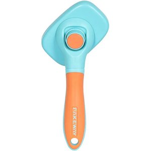 One for Pets Rotate-Pro Self-Cleaning Dog & Cat Slicker Brush, Green/Orange