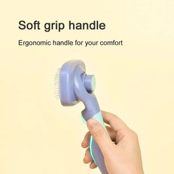 One for Pets Rotate-Pro Self-Cleaning Dog & Cat Slicker Brush, Green/Orange slide 2 of 5