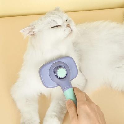 Show full view: One for Pets Rotate-Pro Self-Cleaning Dog & Cat Slicker Brush, Purple/Blue slide 5 of 5