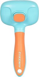 One for Pets Comfy-Pro Self-Cleaning Soft Pin Dog & Cat Slicker Brush, Green/Orange
