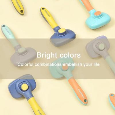 Show full view: One for Pets Comfy-Pro Self-Cleaning Soft Pin Dog & Cat Slicker Brush, Green/Orange slide 2 of 4