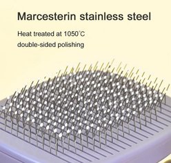 One for Pets Comfy-Pro Self-Cleaning Soft Pin Dog & Cat Slicker Brush, Purple/Blue slide 2 of 4