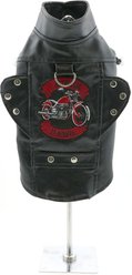 Doggie Design Biker Dawg Motorcycle Dog Jacket, Black, Small