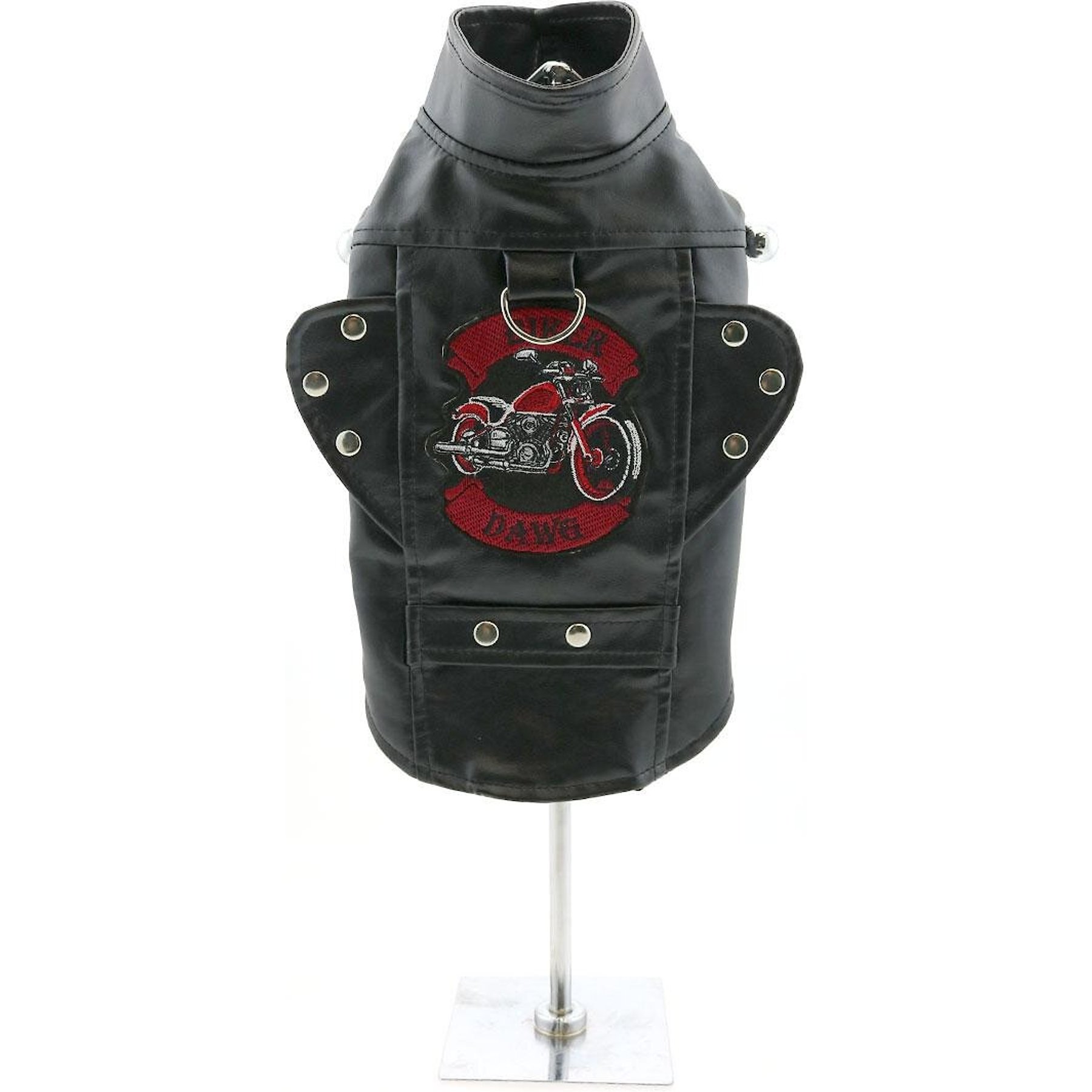 Doggie Design Biker Dawg Motorcycle Dog Jacket, Black, Medium