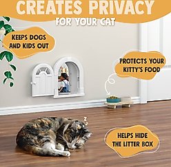Purrfect Portal Wall Entry Meow Manor Plastic Interior Cat Door, White, Large slide 2 of 6