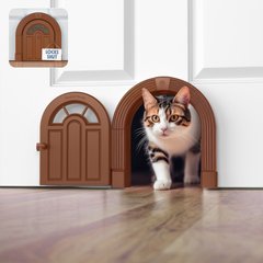 Purrfect Portal Meow Manor Plastic Interior Cat Door, Brown, Large