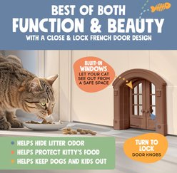 Purrfect Portal French Plastic Interior Cat Door, Brown, Large slide 2 of 6