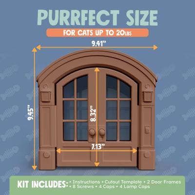 Show full view: Purrfect Portal French Plastic Interior Cat Door, Brown, Large slide 6 of 7