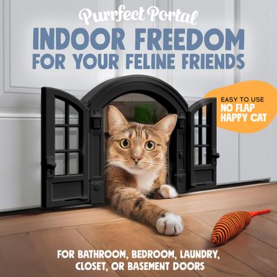 Show full view: Purrfect Portal French Plastic Interior Cat Door, Black, Large slide 2 of 7