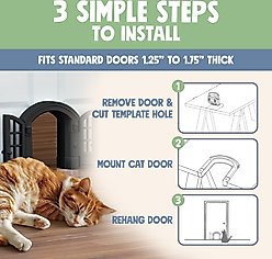 Purrfect Portal French Plastic Interior Cat Door, Black, Large slide 2 of 6