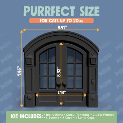 Show full view: Purrfect Portal French Plastic Interior Cat Door, Black, Large slide 6 of 7