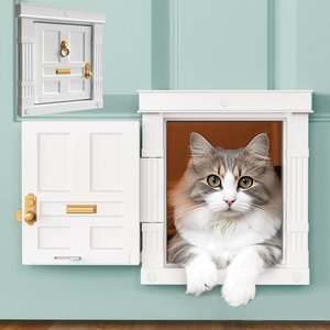 Purrfect Portal Beacon Hill Plastic Interior Dog & Cat Door, White with Gold Accent, Large