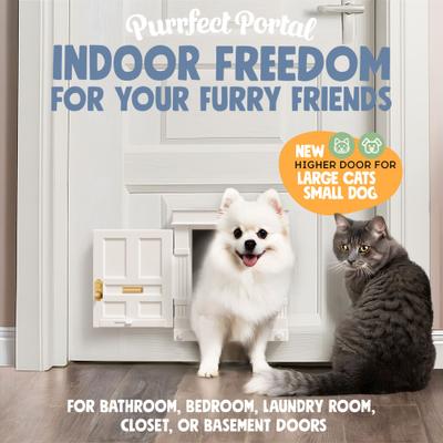 Show full view: Purrfect Portal Beacon Hill Plastic Interior Dog & Cat Door, White with Gold Accent, Large slide 3 of 9