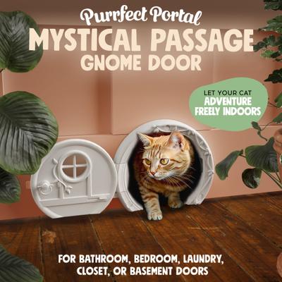 Show full view: Purrfect Portal Gnome Plastic Interior Cat Door, White, Large slide 2 of 7
