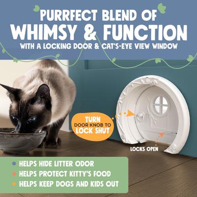 Show full view: Purrfect Portal Gnome Plastic Interior Cat Door, White, Large slide 3 of 7