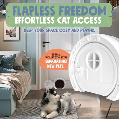 Show full view: Purrfect Portal Gnome Plastic Interior Cat Door, White, Large slide 5 of 7