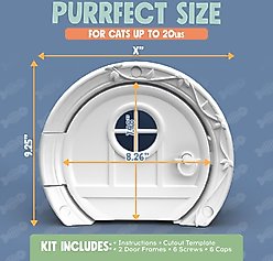 Purrfect Portal Gnome Plastic Interior Cat Door, White, Large slide 2 of 6