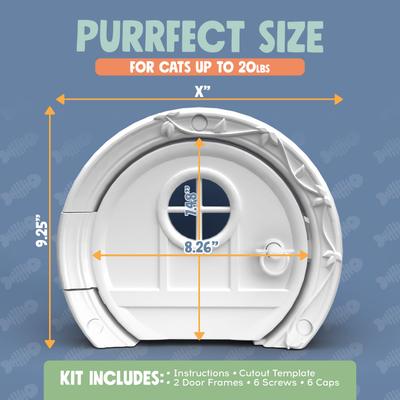 Show full view: Purrfect Portal Gnome Plastic Interior Cat Door, White, Large slide 6 of 7