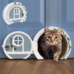 Purrfect Portal Gnome Plastic Interior Cat Door, Blue Green, Large slide 1 of 6