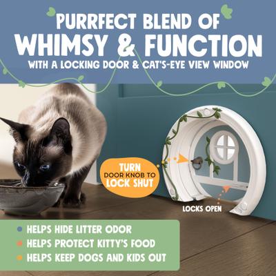 Show full view: Purrfect Portal Gnome Plastic Interior Cat Door, Blue Green, Large slide 3 of 7