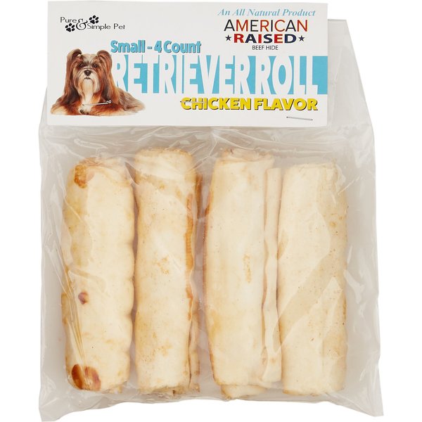 Large 3 Pack Pure & Simple Pet 6544 8 Chicken Retriever Roll 