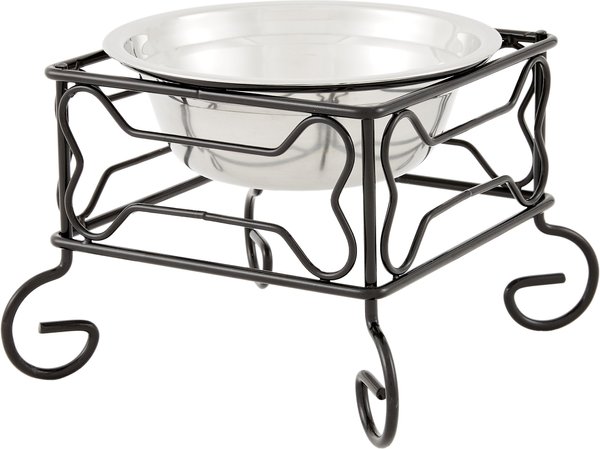 YML Wrought Iron Stand with Stainless Steel Dog Bowl, Small slide 1 of 4