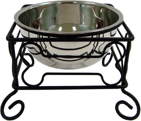 YML Wrought Iron Stand with Stainless Steel Dog Bowl, Large slide 1 of 4