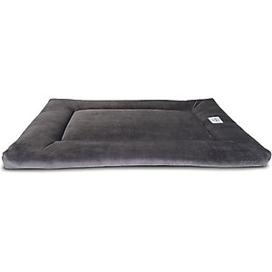 Pet Dreams Sleep-eez Plush Reversible Dog Crate Mat, Graphite, 42-in